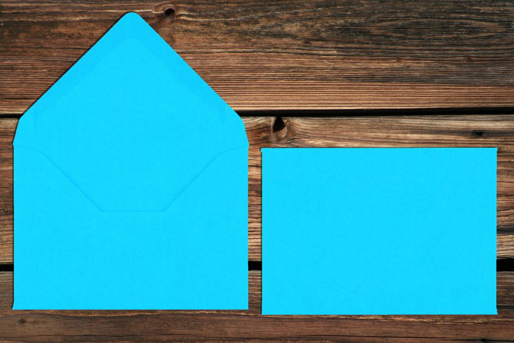 Briefhüllen 80x114 mm Nassklebend Ozeanblau 120 g/qm